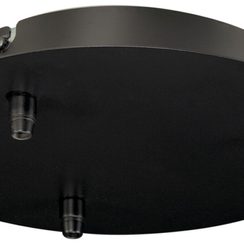 Deckenrosette SLV 3 Ausgänge, Ø220x54mm mit Zugentlastung schwarz