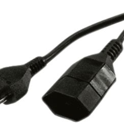 Verl.-Kabel Td 3x1 5m schwarz mit Stecker T12 + Kupplung T13, SB