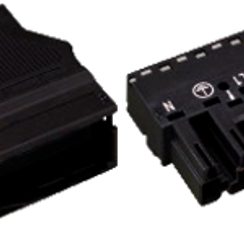 Stecker WAGO 5L 0.5-4mm² schwarz mit Zugentlastungsgehäuse