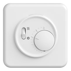 UP-Thermostat STANDARDdue, Schalter Heizen/Kühlen, Tiefe 33mm, 90x90mm, weiss