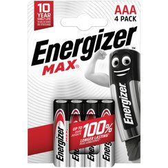 Batterie Alkali Energizer Max AAA LR03 1.5V Blister à 4 Stück