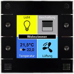 EB-Raumbediengerät u::Lux Switch, Ausführung digitalSTROM, 55x55mm, schwarz