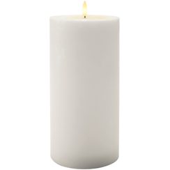 Flat Candle XS white 1LED ww D12.5xH25.5cm 2xAA -Timer 5/19