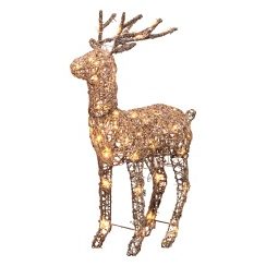 LED Brown Rattan Deer 70,48LED ww, 70x40x17cm,x5cm