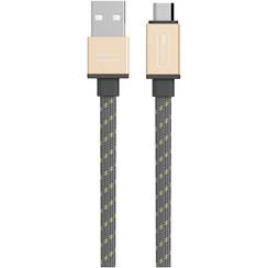 USB Kabel Micro USB Stoff Kabel, 1.5m, gold/braun