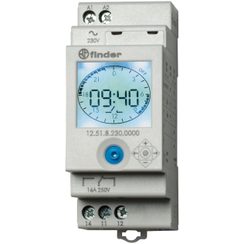 REG-Schaltuhr Finder 12.51, 1W 16A 230VAC, NFC, 2TE