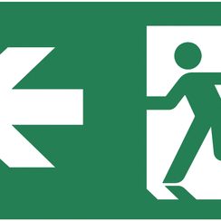 Piktogramm, Pfeil nach links 1-seitig für Solid Exit