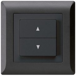 UP-Storenschalter kallysto.line schwarz mit 2 Funktionstasten Steckklemme