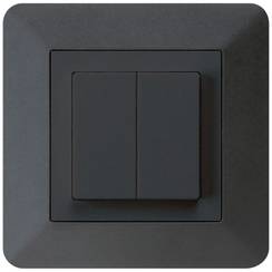 UP-Druckschalter, 1/3+3/1L, schwarz kallysto.trend, 10A, 94x94mm